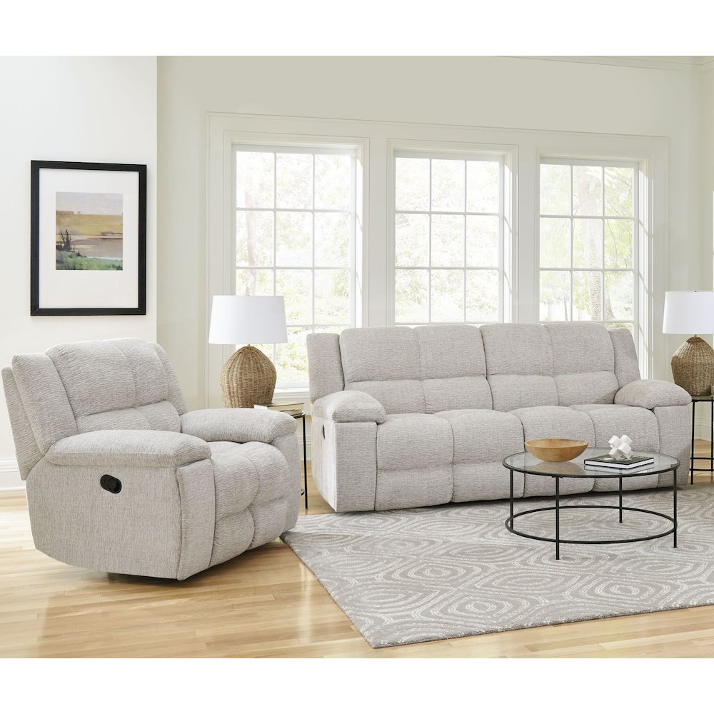 Buster - Opal Taupe Manual Reclining Sofa and Recliner. Picture 12