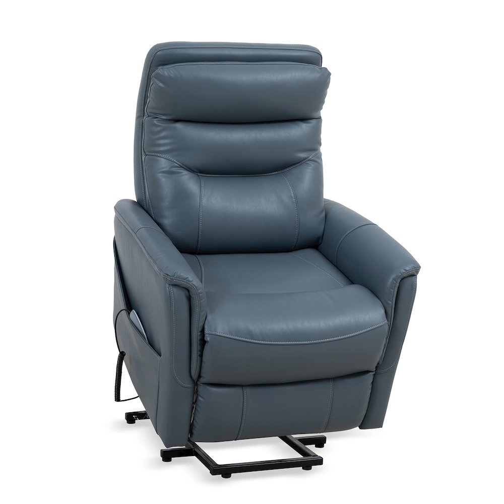Gemini - Softy Azure Power Lift Recliner with Articulating Headrest. Picture 5
