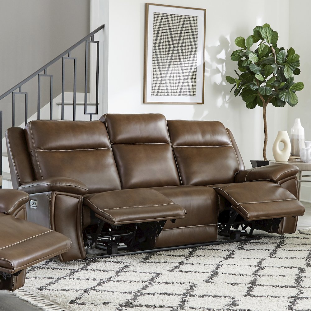 Jameson - Hickory Power Reclining Zero Gravity Sofa and Two Recliners. Picture 9