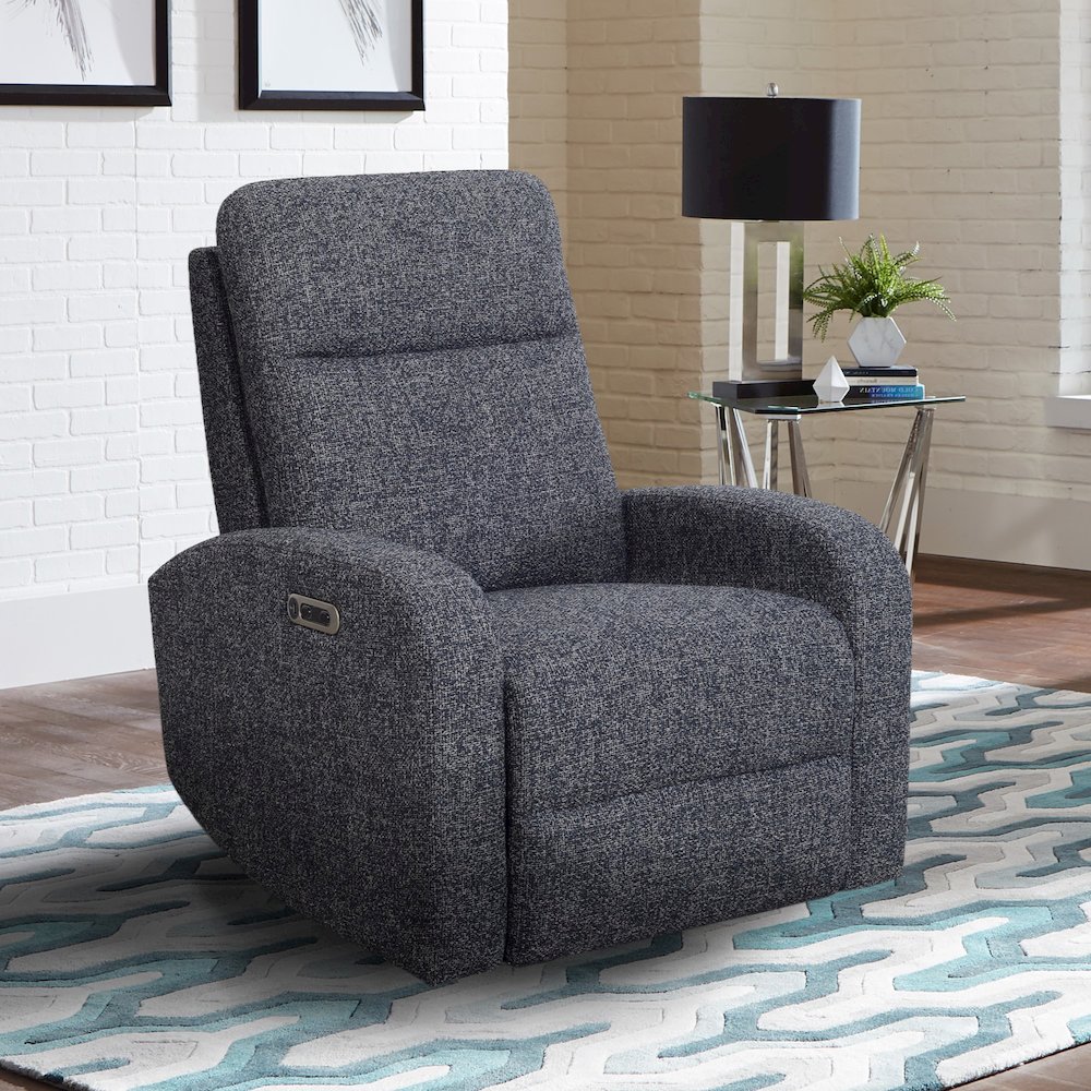 Thriller - Natural Beauty Denim Power Swivel Glider Recliner. Picture 2