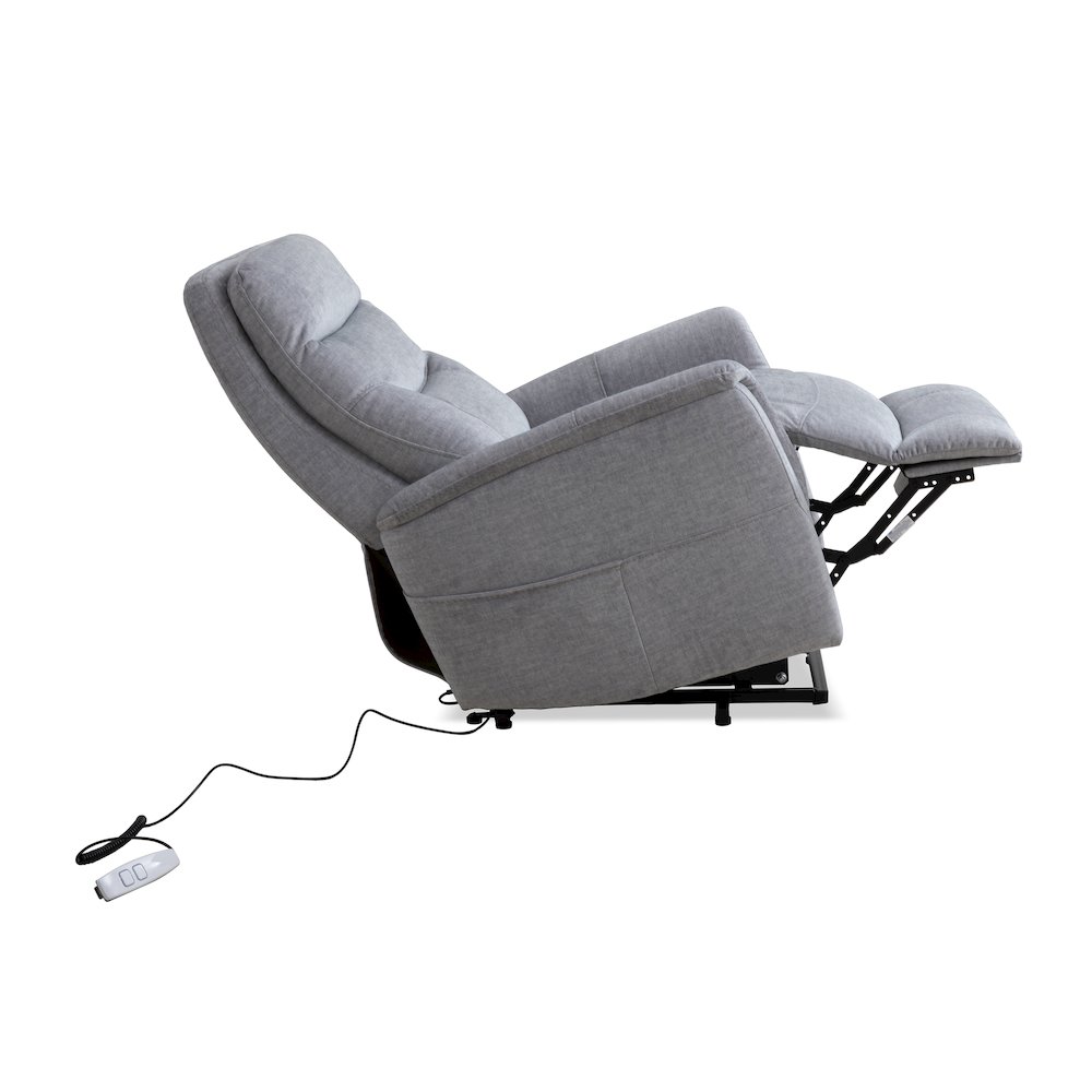 Gemini - Capri Silver Power Lift Recliner with Articulating Headrest. Picture 6