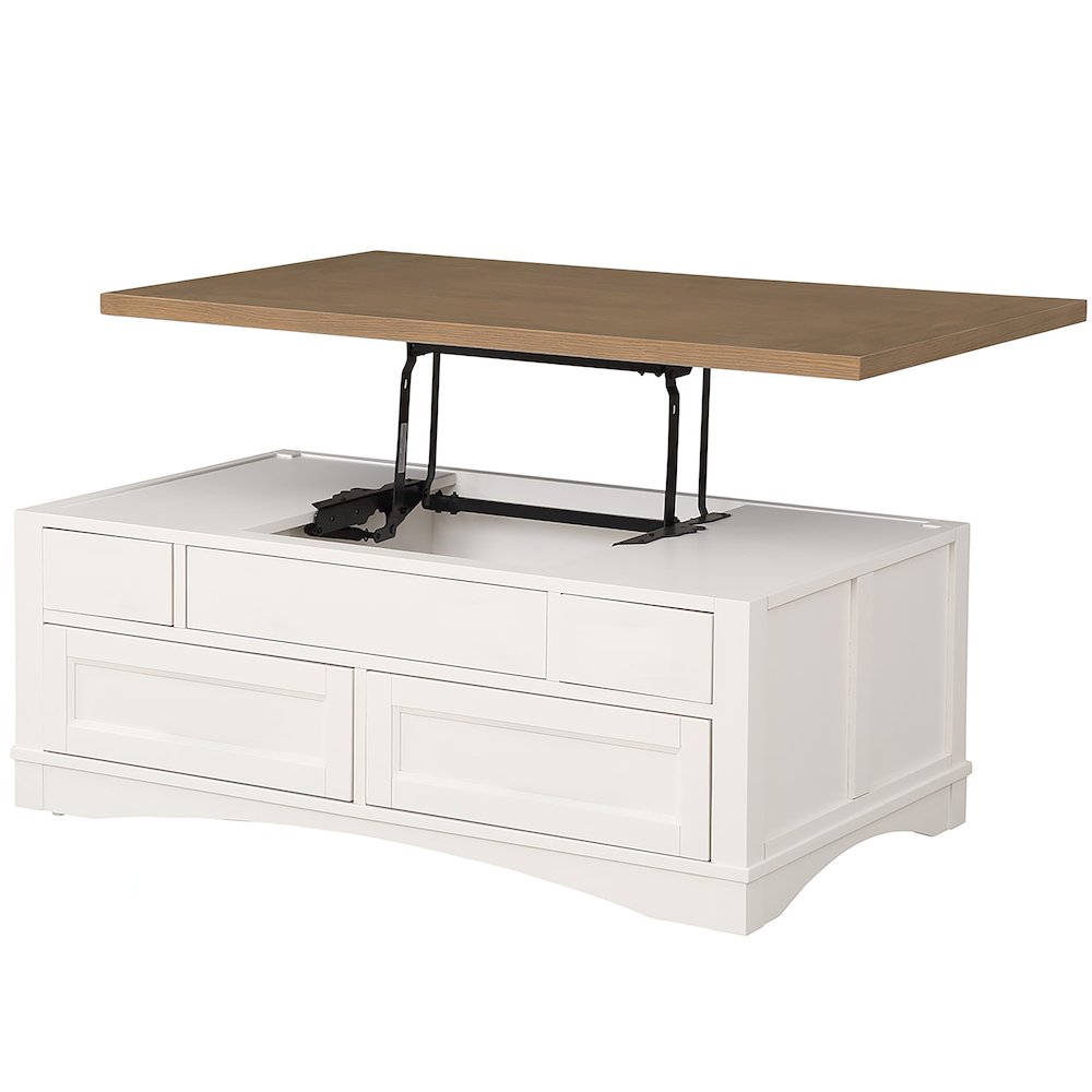 Modern - Cotton Lift Top Cocktail Table with 2 End Tables. Picture 4