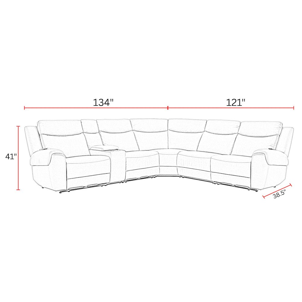 Momentum - Dark Granite 6 Piece Modular Power Reclining Sectional. Picture 9