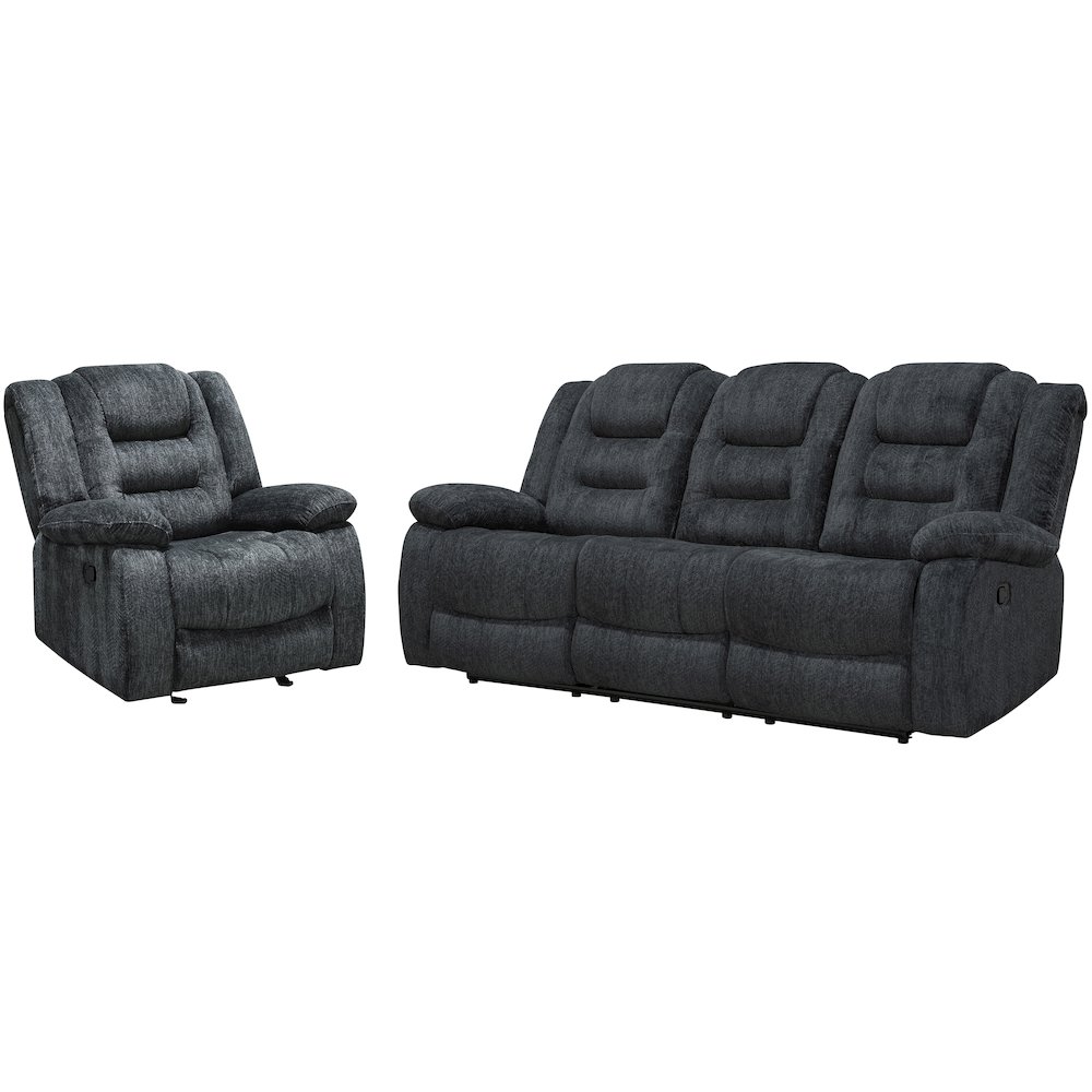 Bolton - Misty Storm Manual Glider Reclining Sofa and Recliner. Picture 18