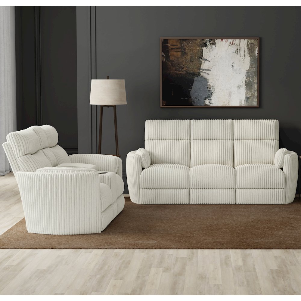 Radius - Mega Ivory Power Reclining Sofa and Loveseat. Picture 12