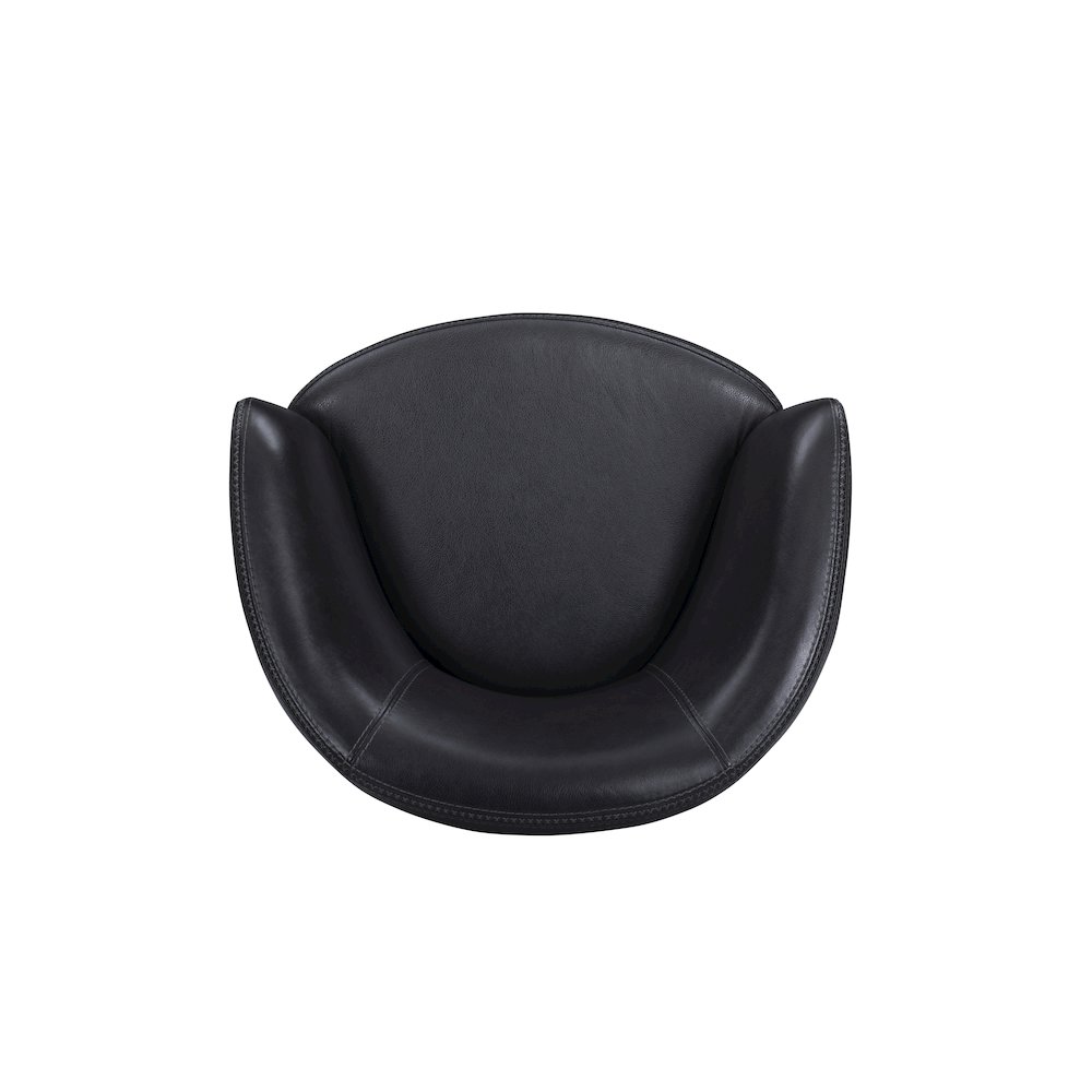Barolo - Vintage Onyx 100% Italian Leather Swivel Club Chair. Picture 5