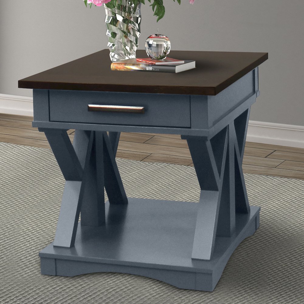 Modern - Denim Cocktail Table with 2 End Tables. Picture 5