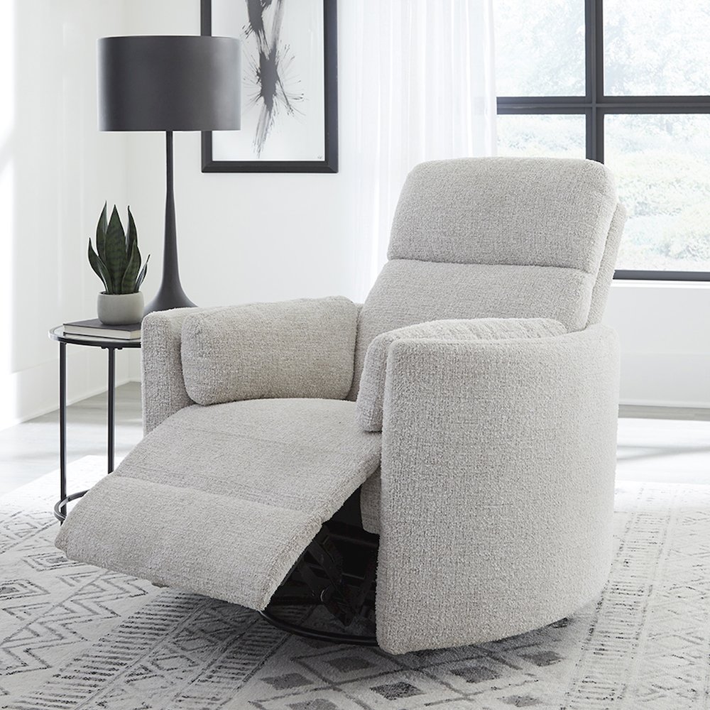 Radius - Angora Linen Manual Swivel Recliner. Picture 9