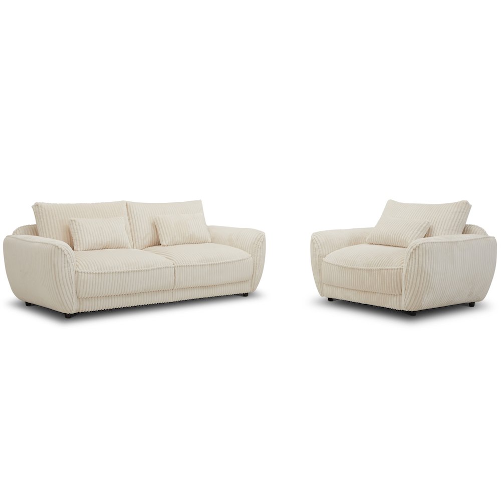 Utopia - Mega Ivory 2 Seat Sofa with Lumbar Pillow. Picture 8
