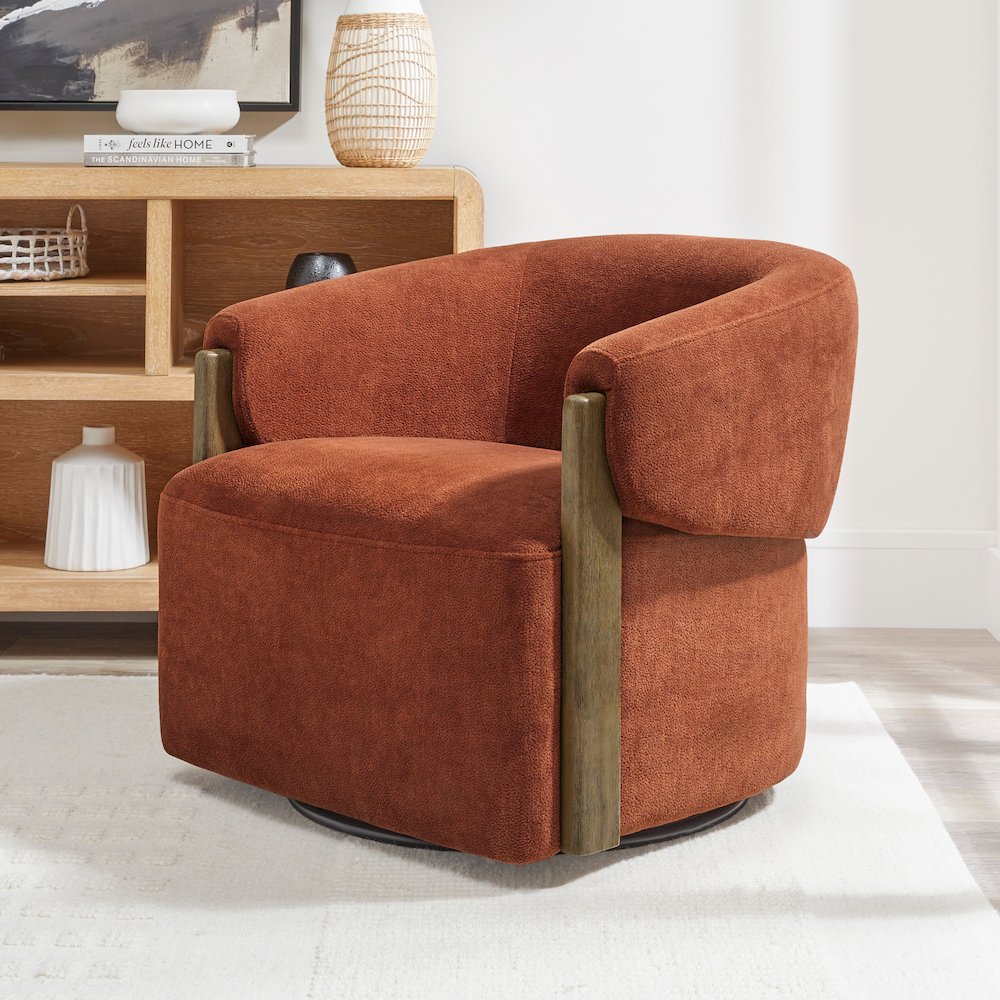 Finley - Island Rust Swivel Accent Chair. Picture 5