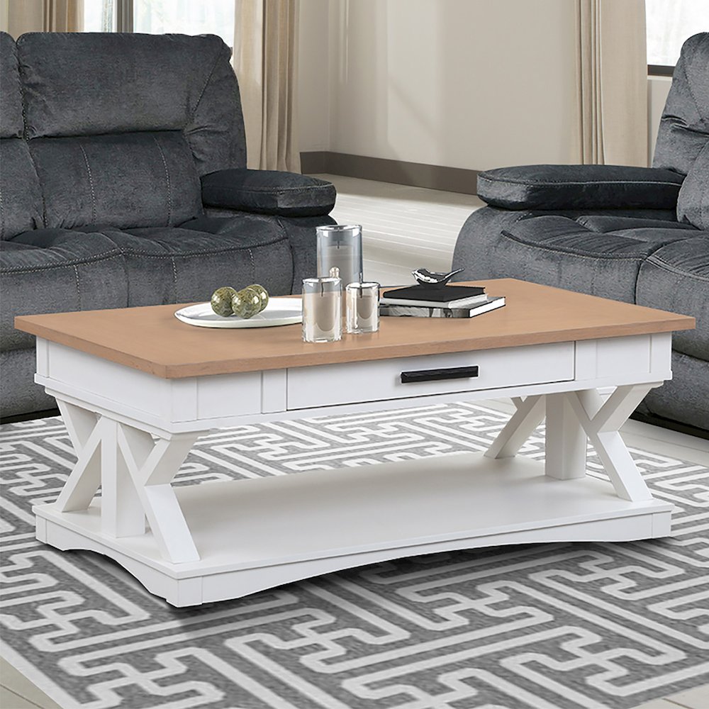 Modern - Cotton Cocktail Table with 2 Chairside Tables. Picture 4