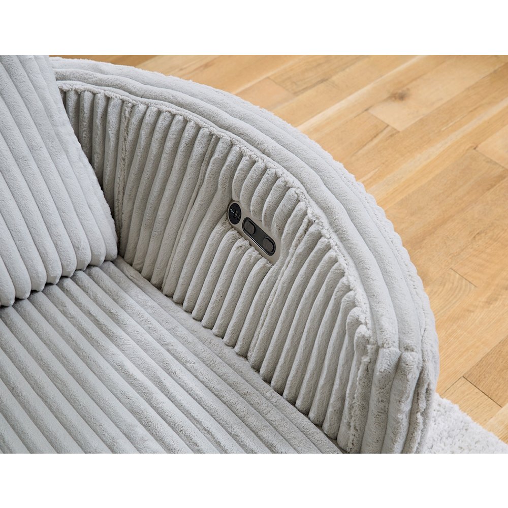 Radius - Mega Grey Swivel Power Glider Recliner. Picture 11
