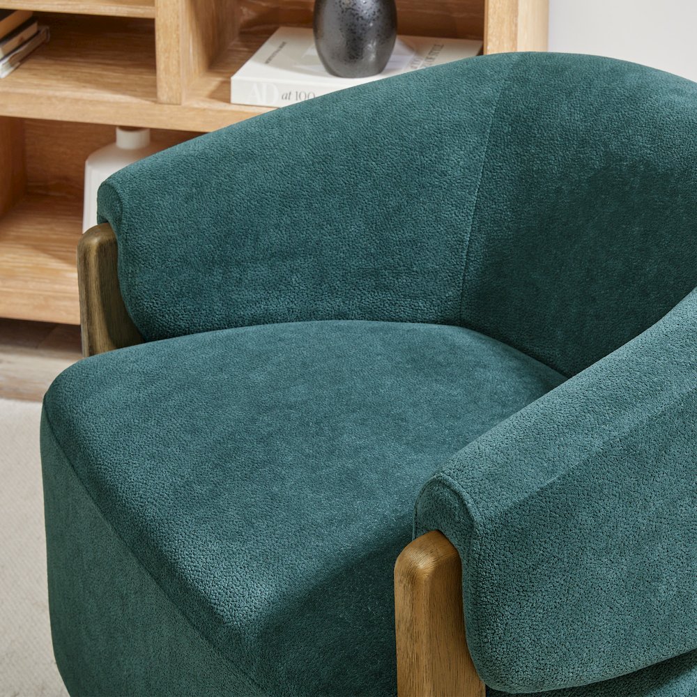 Finley - Island Teal Swivel Accent Chair. Picture 9