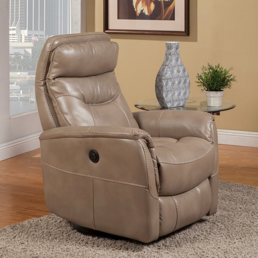 Gemini - Linen Power Swivel Glider Recliner. Picture 8