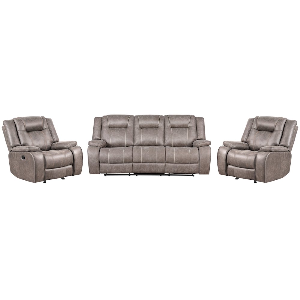 Blake - Desert Taupe Manual Glider Reclining Sofa and Two Recliners. Picture 20