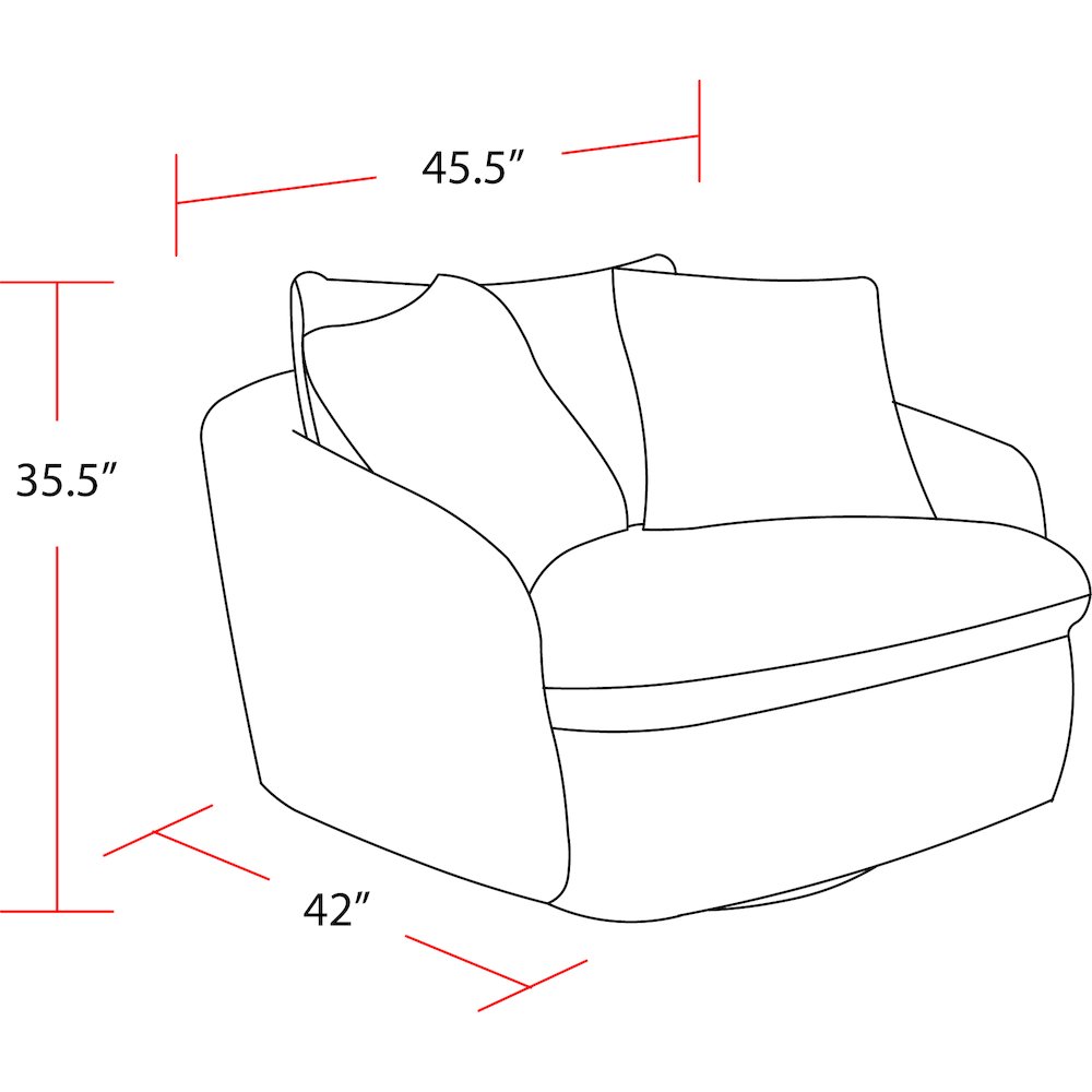 Parker Living Boomer - Mega Ivory Large Swivel Chair with 2 Toss Pillows. Picture 3