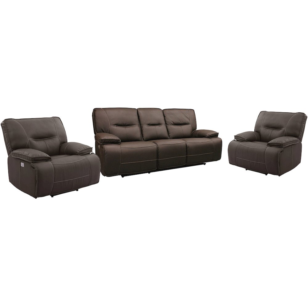 Spartacus - Chocolate Power Reclining Sofa and Two Recliners. Picture 9