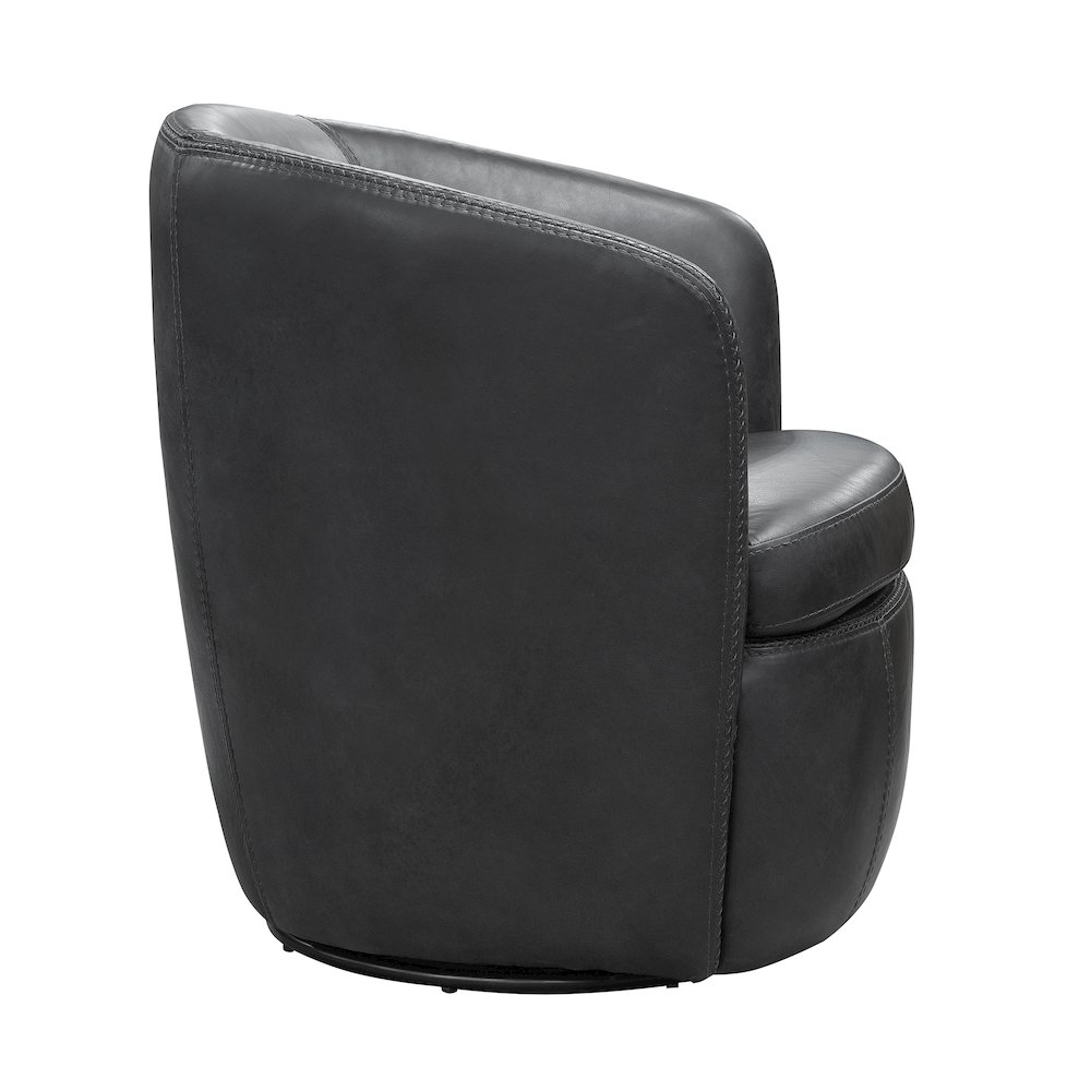 Barolo - Vintage Slate 100% Italian Leather Swivel Club Chair. Picture 3