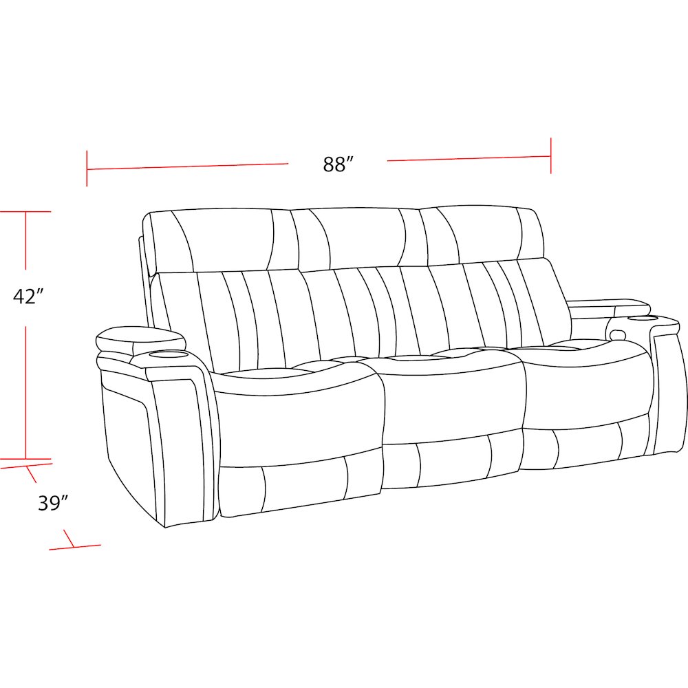 Royce - Fantom Ivory Power Reclining Sofa with Drop Down Console. Picture 12