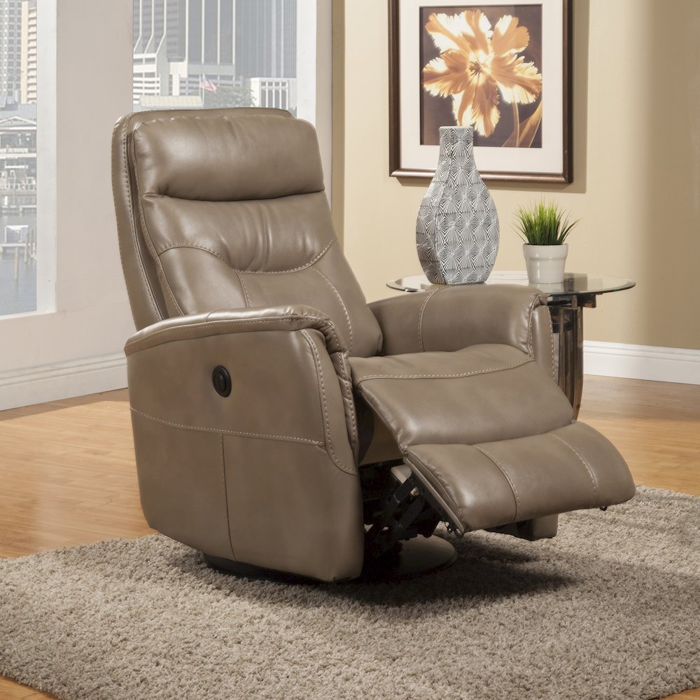 Gemini - Linen Power Swivel Glider Recliner. Picture 7