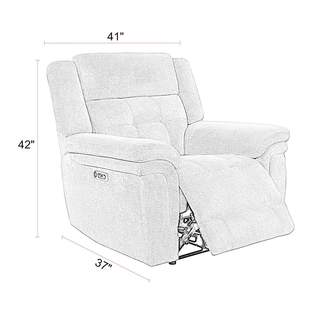 Richland - Bristol Grey Power Recliner. Picture 9