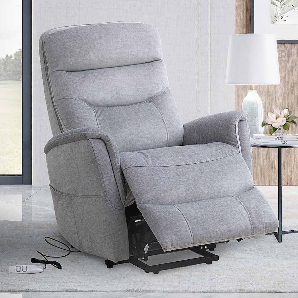 Gemini - Capri Silver Power Lift Recliner with Articulating Headrest. Picture 12