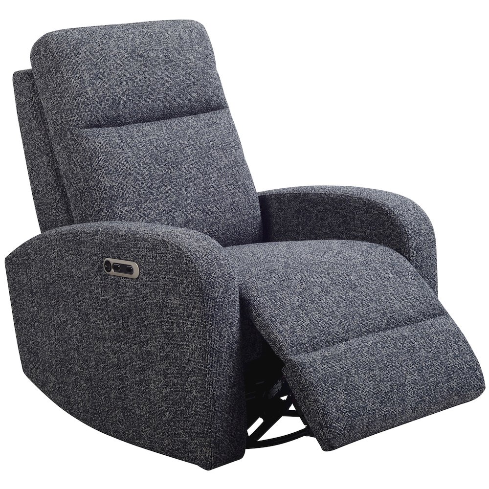 Thriller - Natural Beauty Denim Power Swivel Glider Recliner. Picture 4