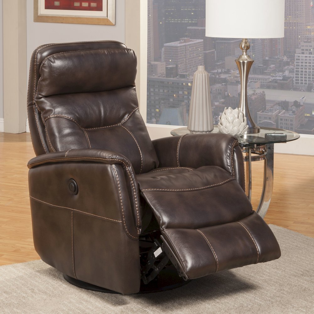 Gemini - Truffle Power Swivel Glider Recliner. Picture 9