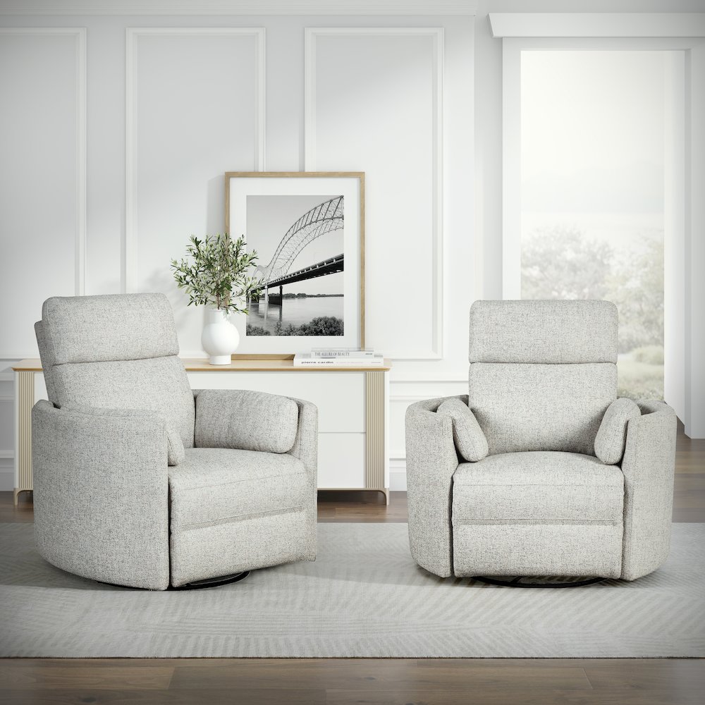 Radius - Natural Beauty Quartz Power Swivel Glider Recliner Two Pack. Picture 13