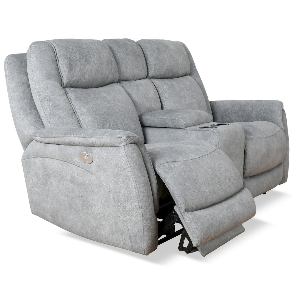 Linus - Hudson Grey Power Reclining Sofa Loveseat and Recliner. Picture 7