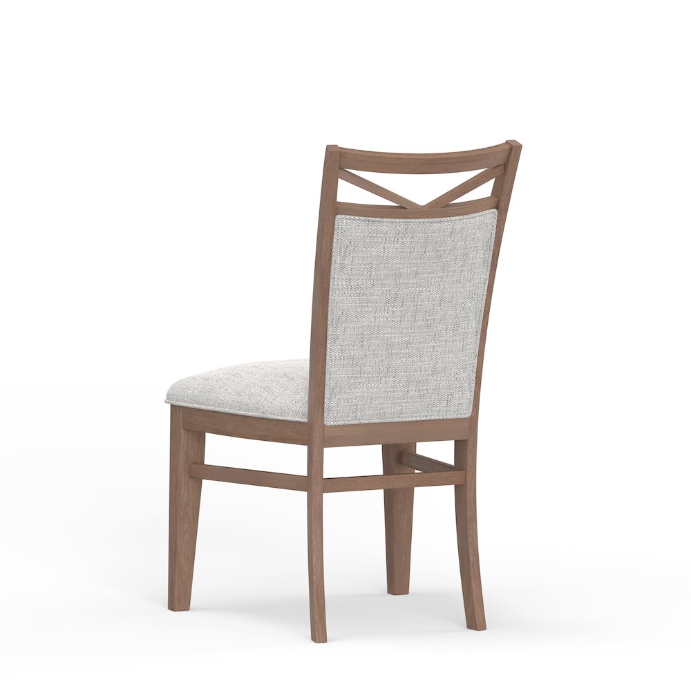 Modern Dining 48 In. Round Extendable Dining Table and 4 Upholstered Chairs. Picture 7