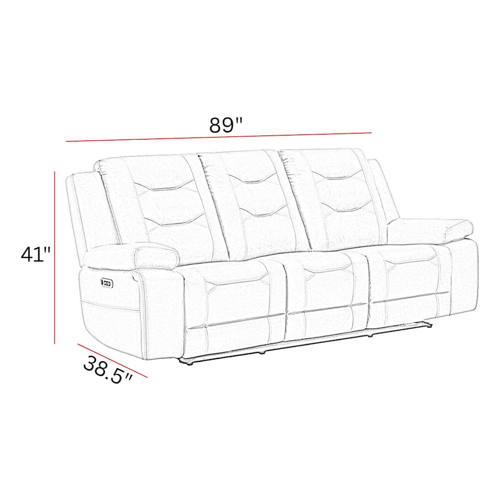 Caldwell - Tahoe Fog Power Reclining Sofa and Loveseat. Picture 4