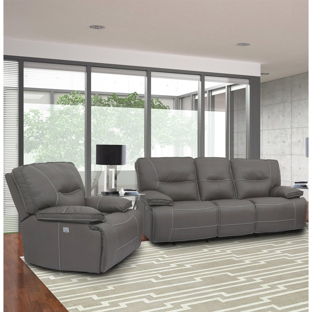 Spartacus - Haze Power Reclining Sofa and Recliner. Picture 5