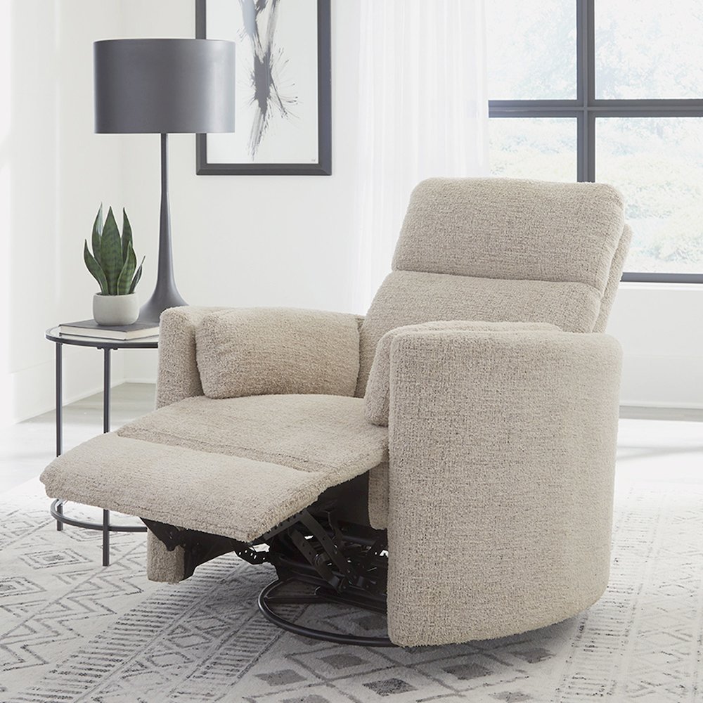 Radius - Burlap Manual Swivel Recliner. Picture 5