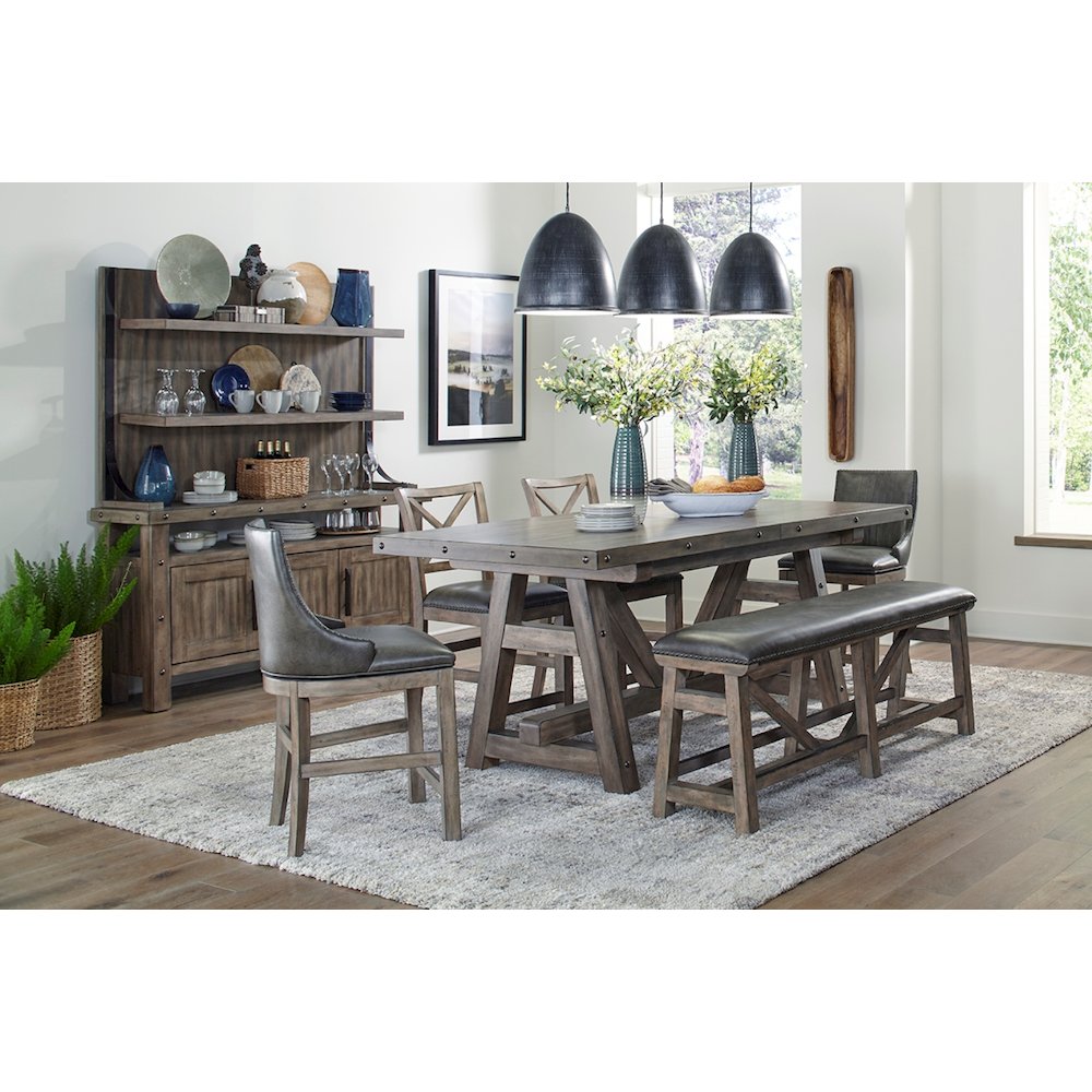 Lodge Dining Upholstered Counter Chair Two Pack. Picture 6