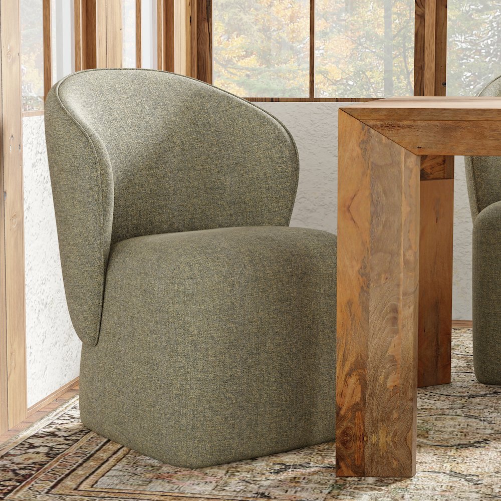 Downtown Dining 86 In. Rectangular Dining Table With 4 Upholstered Chairs. Picture 15
