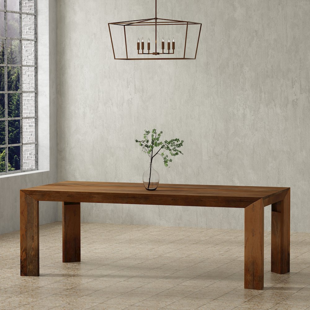 Downtown Dining 86 In. Rectangular Dining Table With 4 Upholstered Chairs. Picture 13