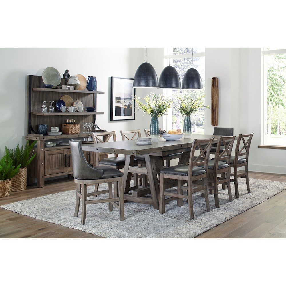 Lodge Dining Swivel Counter Sling Chair Two Pack. Picture 6