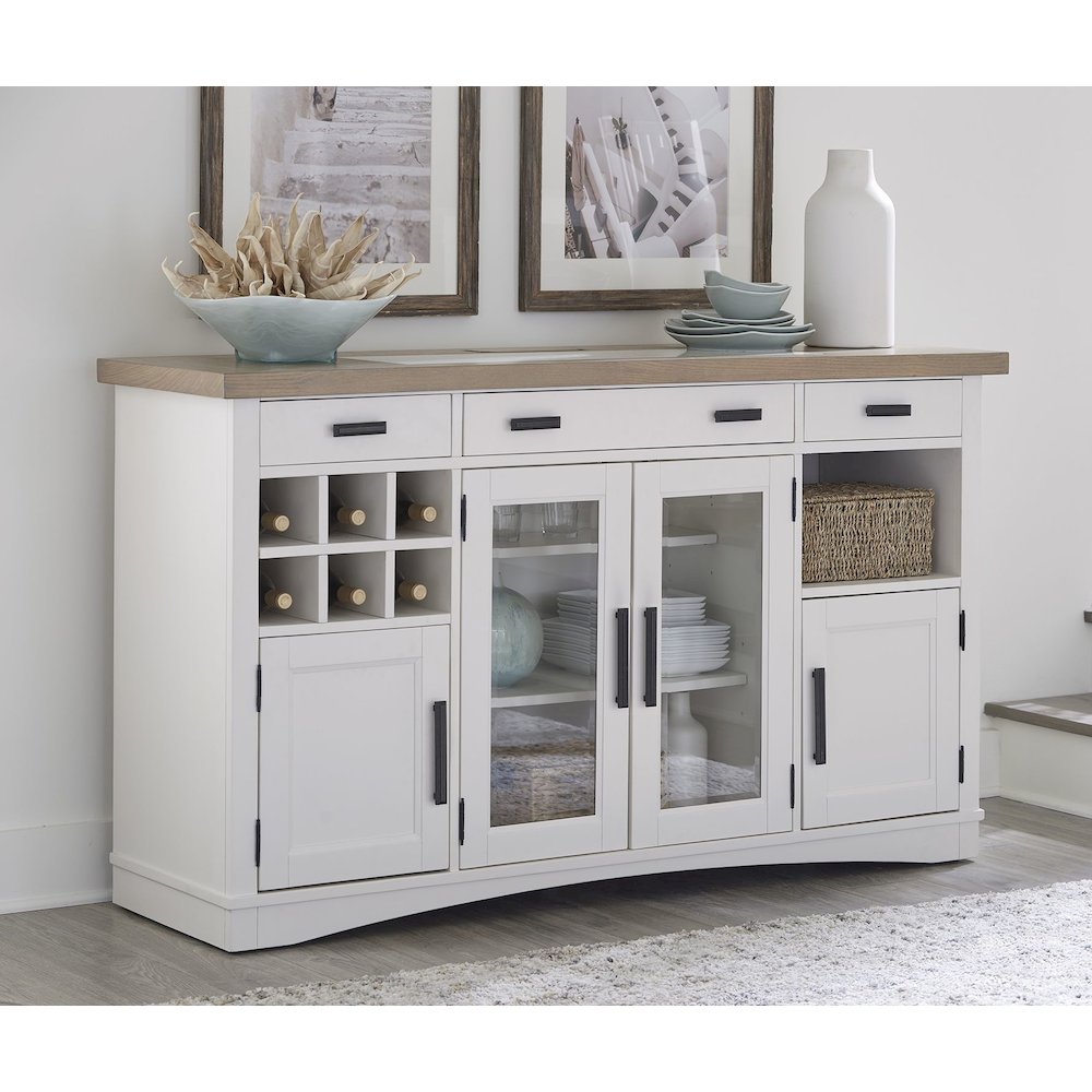 Modern Dining 66 In. X 19 In. Buffet Server with Quartz Insert. Picture 2