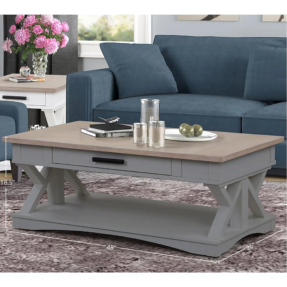 Modern - Dove Cocktail Table with 2 Chairside Tables. Picture 7
