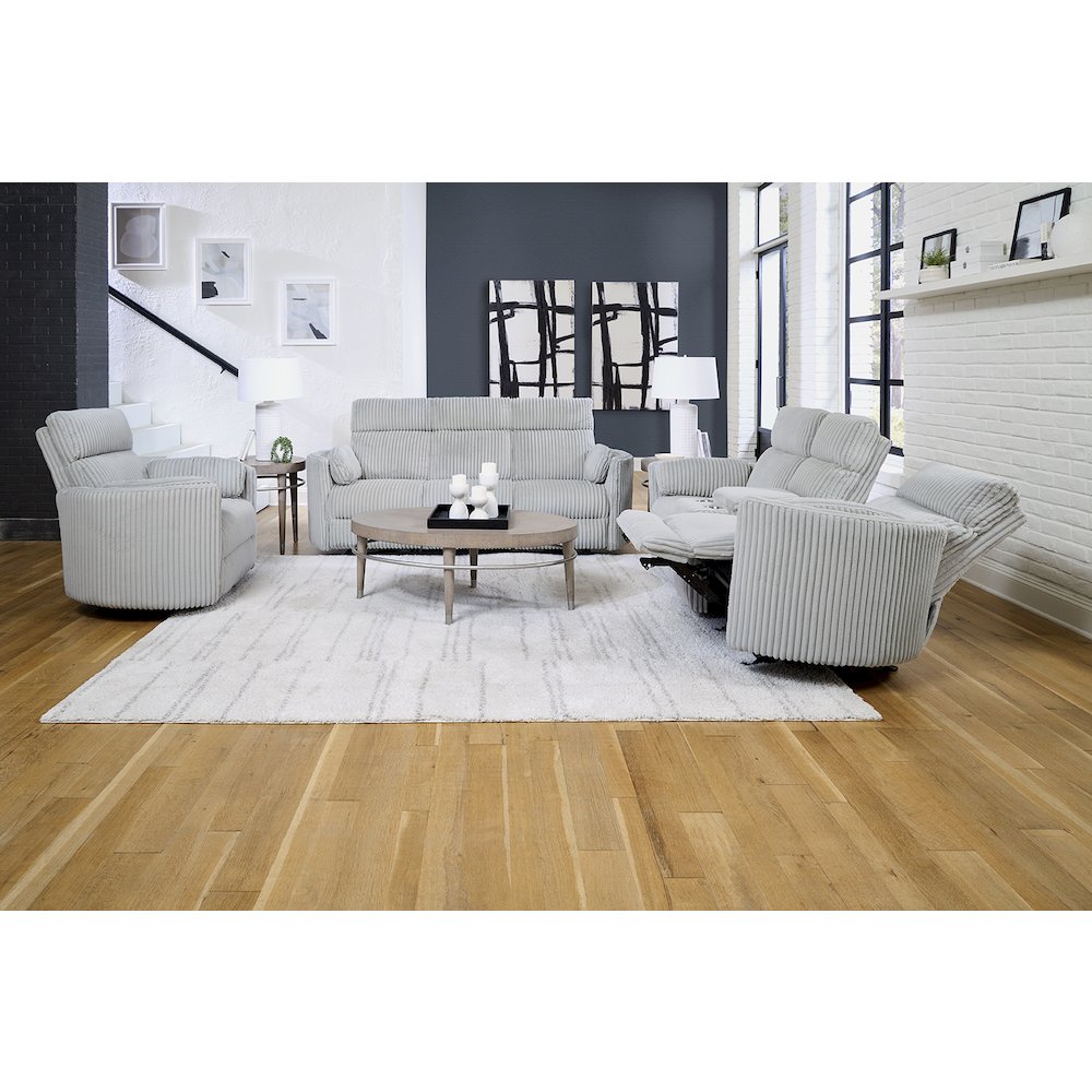Radius - Mega Grey Swivel Power Glider Recliner. Picture 8