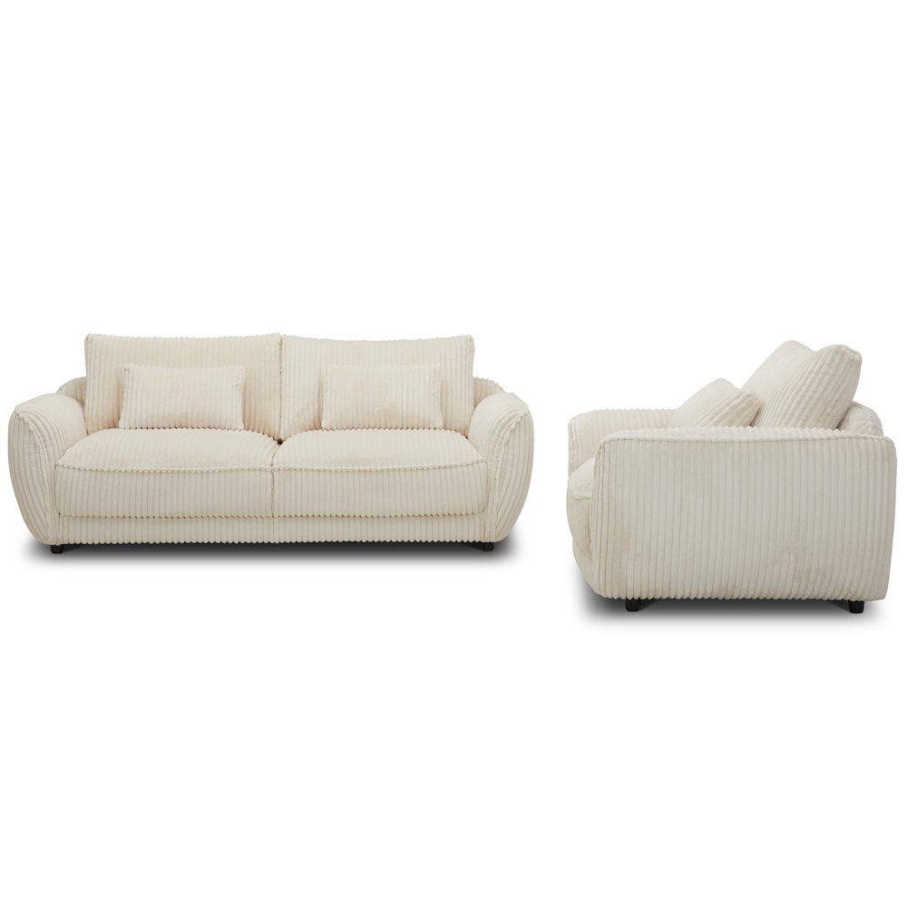 Utopia - Mega Ivory 2 Seat Sofa with Lumbar Pillow. Picture 9