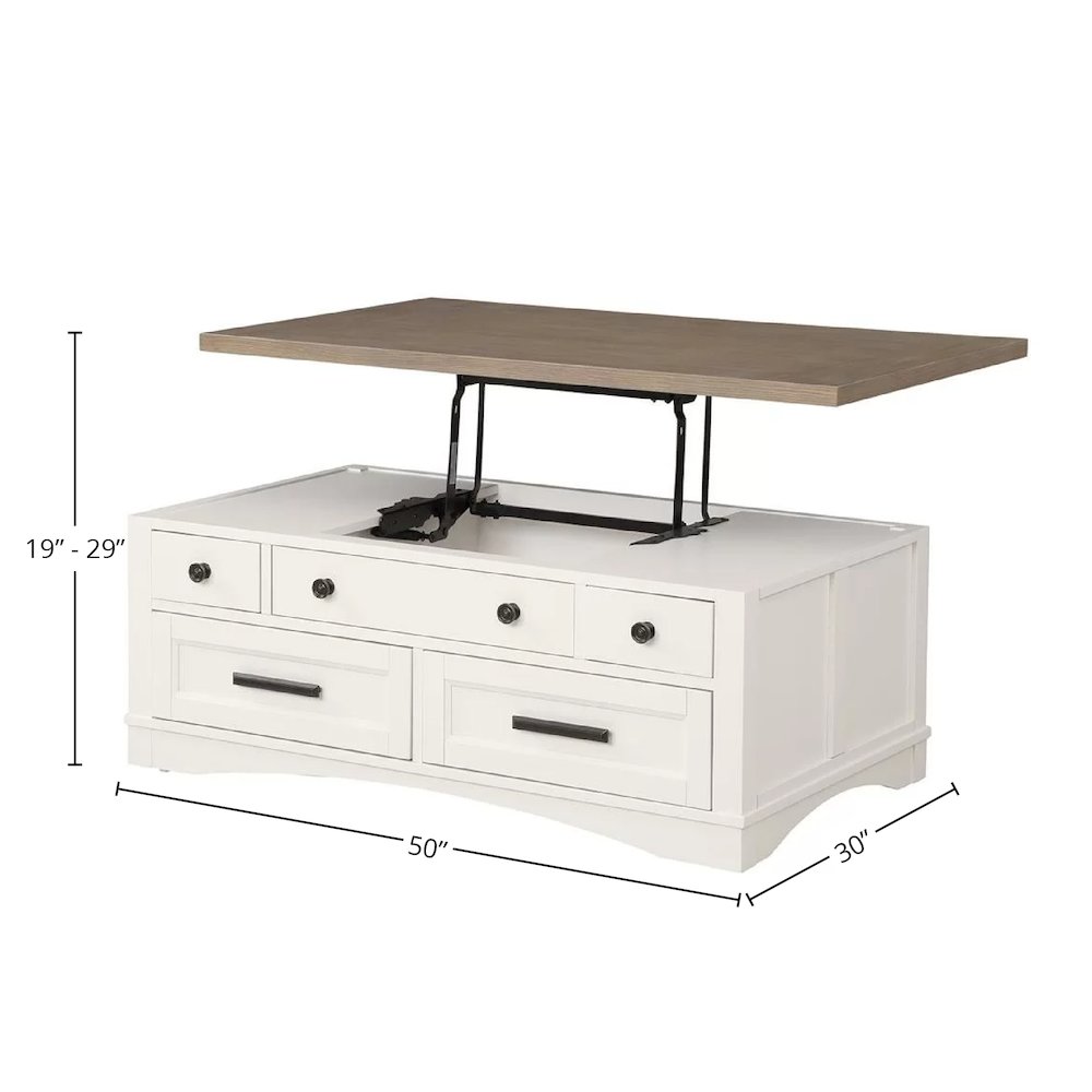 Modern - Cotton Lift Top Cocktail Table with 2 End Tables. Picture 8