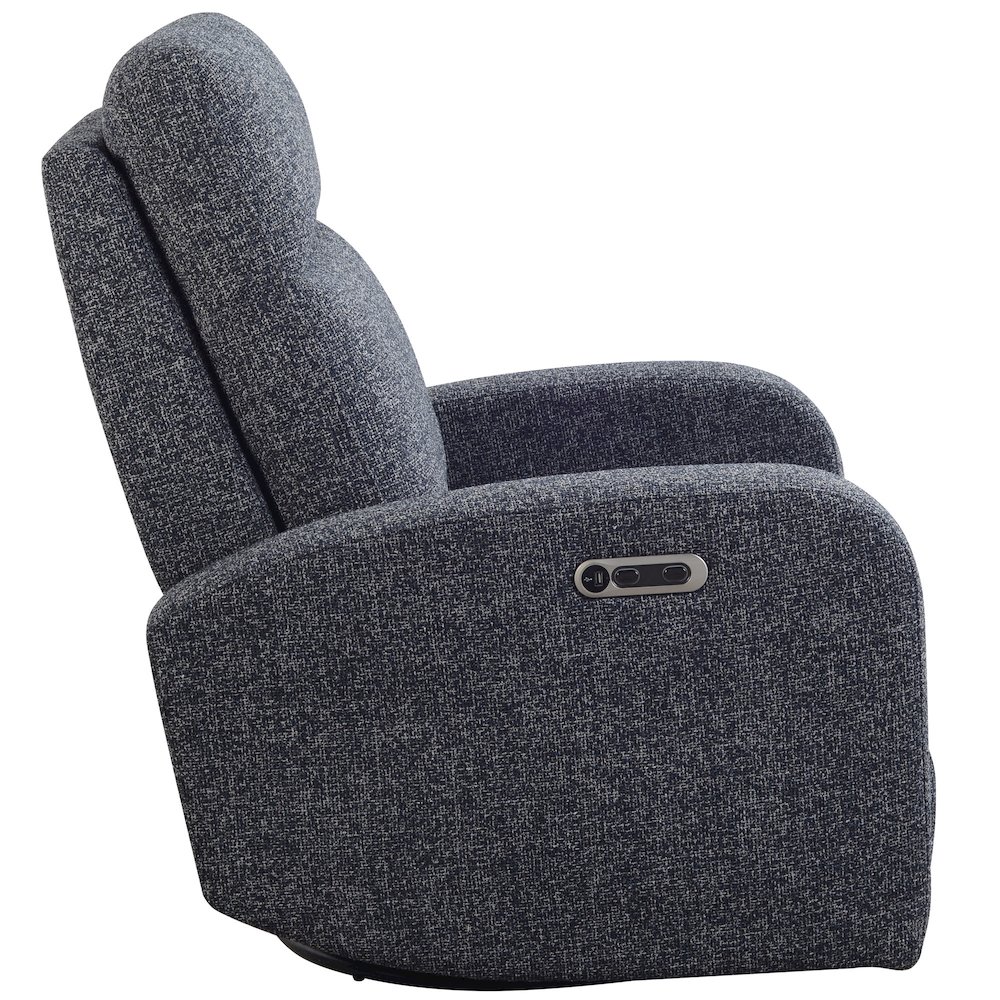 Thriller - Natural Beauty Denim Power Swivel Glider Recliner. Picture 6