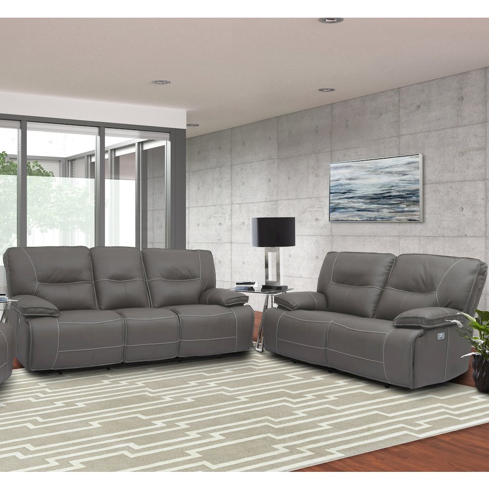 Spartacus - Haze Power Reclining Sofa and Loveseat. Picture 5