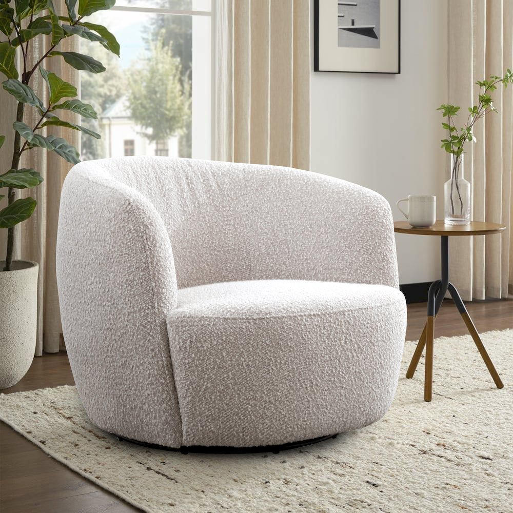 Carina - Bloke Cotton Swivel Barrel Chair. Picture 10