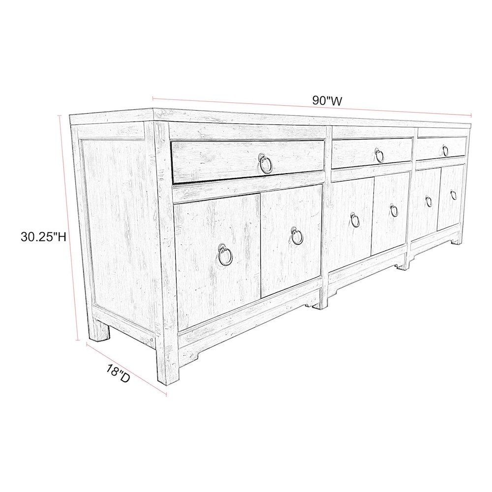 Edinburg - Driftwood 90" Console. Picture 4