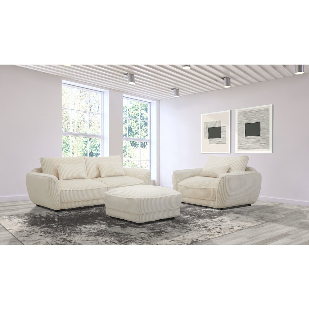 Utopia - Mega Ivory Ottoman with Casters. Picture 9