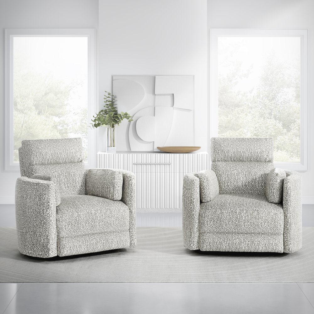 Radius - Tatum River Rock Power Swivel Glider Recliner Two Pack. Picture 9