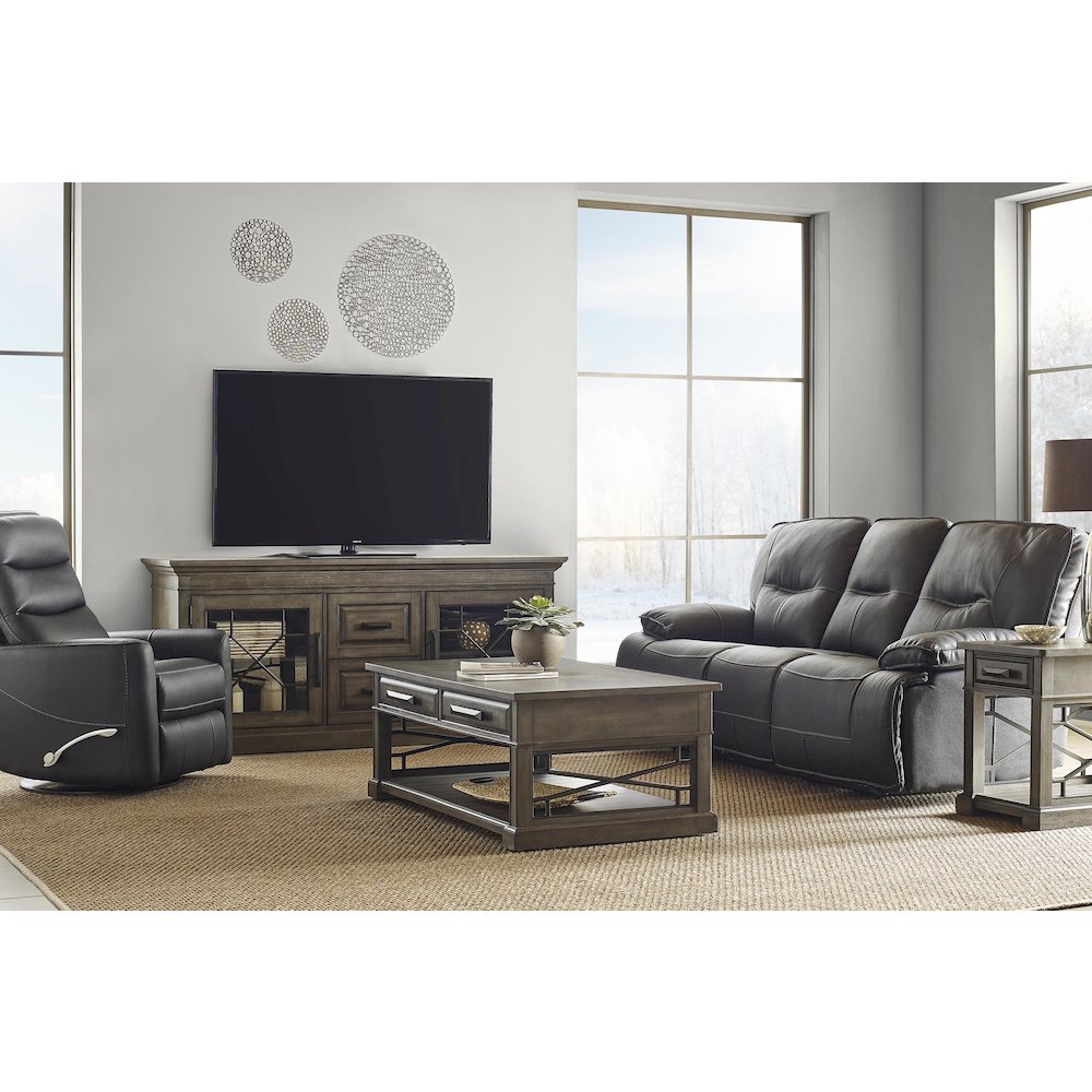 Spartacus - Black Power Reclining Sofa Loveseat and Recliner. Picture 9